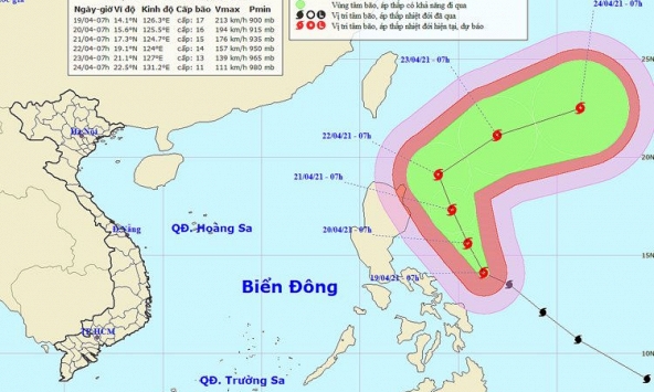 Ảnh hưởng siêu bão Surigae, Bắc Biển Đông biển động mạnh