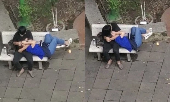 Vô tư ôm hôn nằm lên đùi nhau sau giờ học, cặp đôi khiến dân tình ngán ngẩm