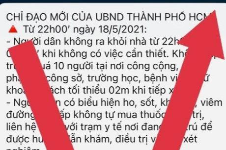 TP.HCM bác thông tin 'yêu cầu người dân không ra khỏi nhà từ 22h'