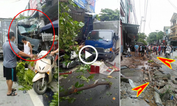 Hiện trường xe đầu kéo cày nát 50m vỉa hè, tông hàng chục xe máy ở Hà Giang