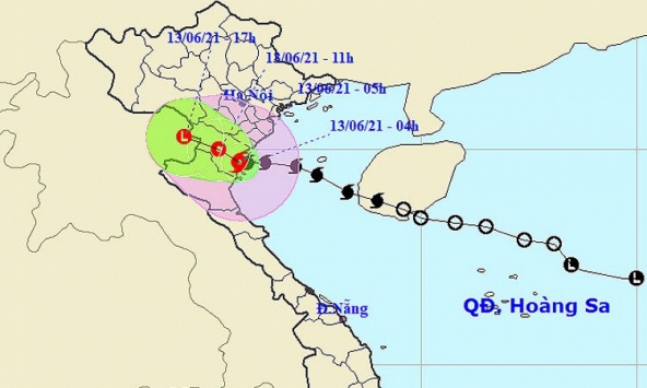 Bão số 2 đổ bộ vào đất liền trên khu vực Thái Bình đến phía Bắc Nghệ An