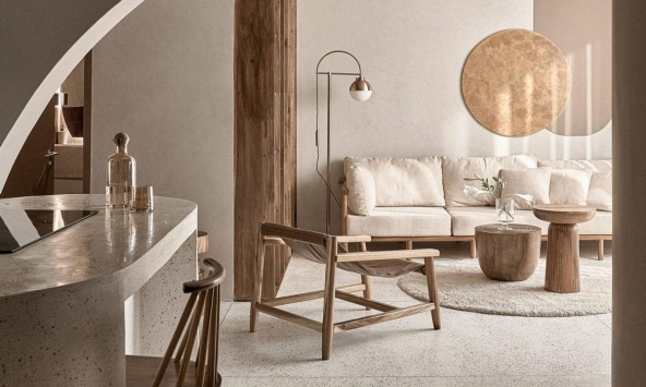 Căn hộ  ấn tượng với những bức tường cong và mái vòm