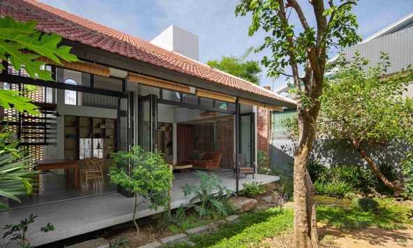 Nhà đẹp Hà Tĩnh ấn tượng với gạch nung độc đáo