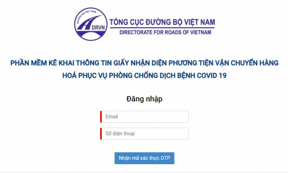 Đổi địa chỉ trang web tiếp nhận đăng ký cấp mã 'luồng xanh' vận tải