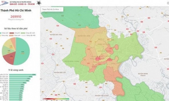 Cách tra cứu 'vùng xanh', 'vùng đỏ' trên bản đồ COVID-19