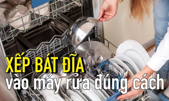 Mẹo xếp bát đĩa vào máy rửa đúng cách