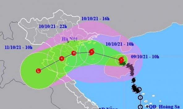 Bão số 7 suy yếu thành ATNĐ đổ bộ Hải Phòng - Thanh Hóa, bão Kompasu di chuyển nhanh
