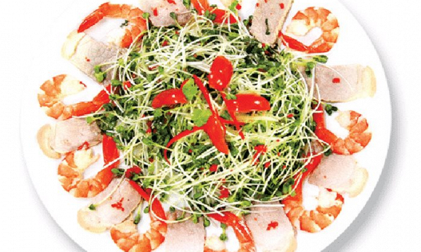 Món ngon mỗi ngày: Salad cải mầm tôm chiên
