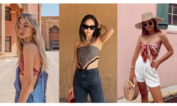 Biến tấu khăn Bandana, cú lội ngược dòng thời trang hè 2022