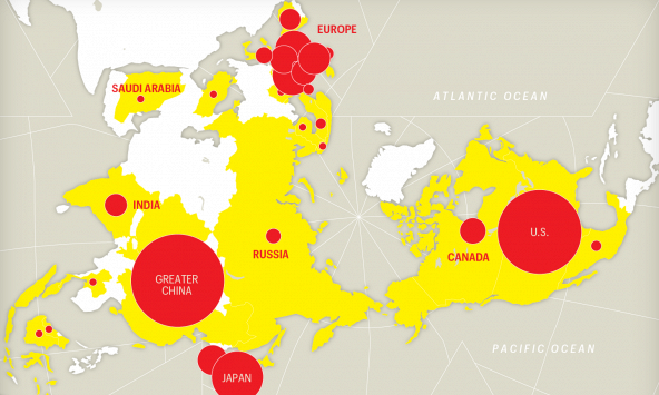 Hơn 60% số lượng công ty lớn nhất thế giới chỉ tập trung ở 3 quốc gia này