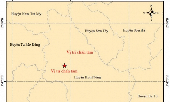 Sáng nay, Kon Tum lại động đất 3,3 độ richter