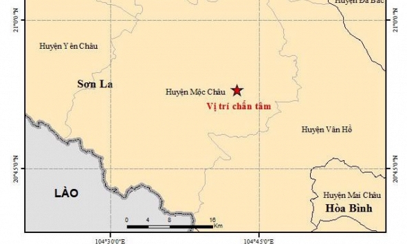 Động đất 3,2 độ richter ở Mộc Châu, Sơn La