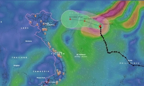 Bão Nalgae suy yếu, đổi hướng đi vào đất liền Trung Quốc