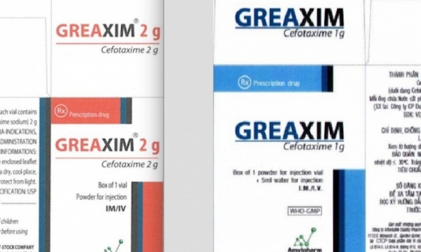 Thu hồi 6 lô thuốc kháng sinh trị nhiễm khuẩn Greaxim