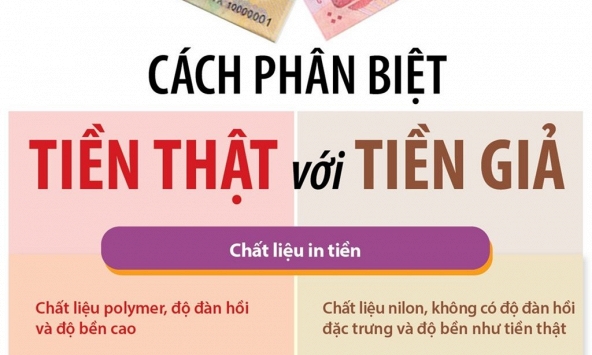 Ngân hàng Nhà nước chỉ cách phân biệt tiền thật với tiền giả