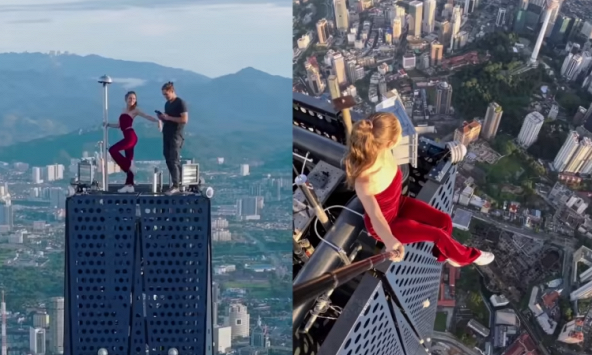 Malaysia điều tra cặp đôi leo lên tháp Merdeka 118 tầng