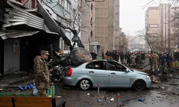 Trực thăng bị rơi, một bộ trưởng của Ukraina thiệt mạng

