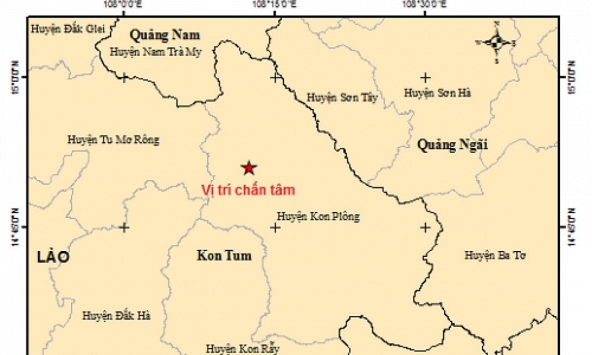 Sáng nay lại xảy ra động đất ở Kon Tum, Quảng Ngãi