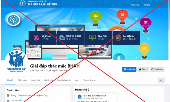 Cẩn trọng với FanPage giả mạo cơ quan BHXH để lừa đảo