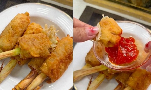 Món ngon mỗi ngày: Cách làm nấm cuộn sả chay giòn rụm