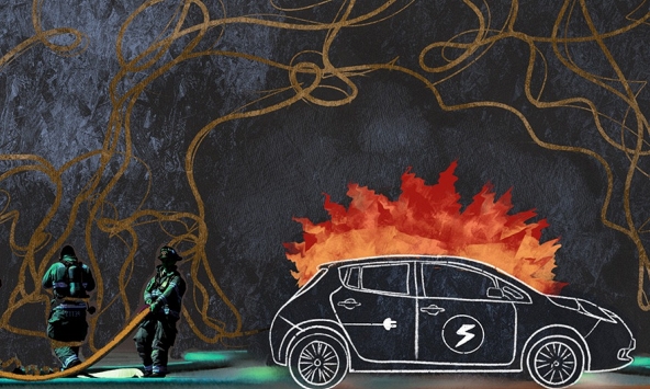 Khi ô tô điện bị cháy, cách tốt nhất để dập lửa là cứ để chiếc xe cháy