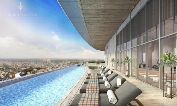 Grand Marina, SaiGon cất nóc tòa Sea bao gồm khu căn hộ hàng hiệu Marriott và JW Marriott