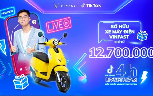 PewPew livestream bán xe máy điện VinFast tối 12/12 với nhiều ưu đãi hấp dẫn