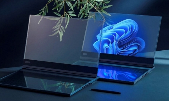 Lenovo trình làng bản concept laptop màn hình trong suốt tại MWC 2024