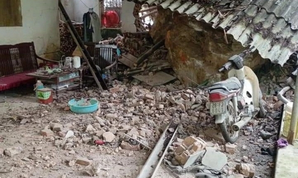 Động đất ở Hà Nội gây sạt lở nhiều núi đá ở Hòa Bình