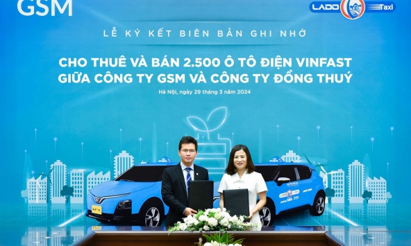 Lado Taxi ký thỏa thuận mua và cho thuê 2.500 ô tô điện VinFast từ GSM