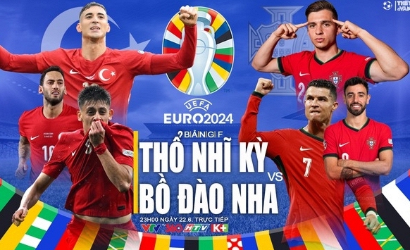 Lịch thi đấu bóng đá hôm nay 22/6: Thổ Nhĩ Kỳ vs Bồ Đào Nha	
