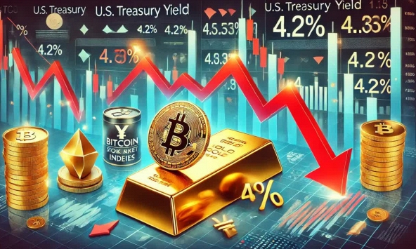 Bitcoin và chứng khoán sụt giảm, vàng vẫn trong xu hướng tăng