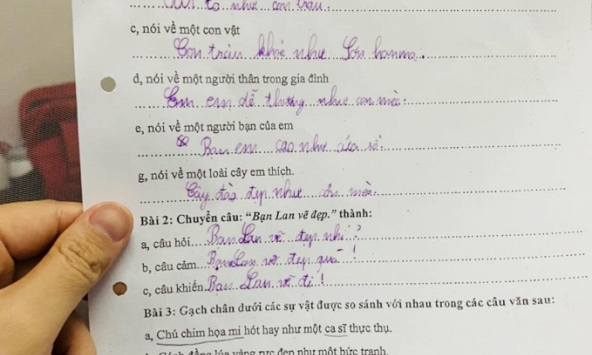 'Sang chấn' với bài tập tiếng Việt của học sinh lớp 3: Chú gà trống ngáy to như con lợn, nhưng đến đoạn tả cây đào mới cười ná thở
