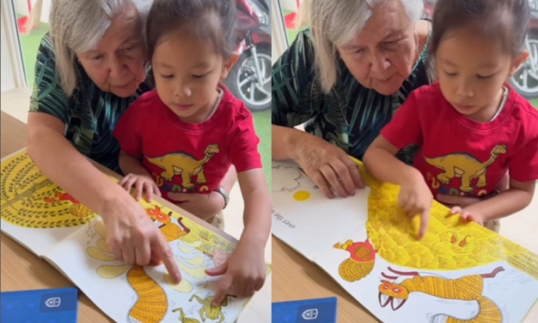 Lisa đọc sách cùng bà nội, nhiều người chỉ ra một hành động rất nhỏ của bà nhưng giúp cháu thông minh hơn, rèn luyện được tư duy