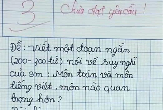 Bài văn đang gây bão mạng: Bị chấm 3 điểm vì không đạt yêu cầu viết lách nhưng dân tình cho rằng, lý lẽ trong bài xứng đáng 100 điểm!