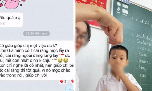 Đoạn tin nhắn mẹ nhờ cô giáo nhổ răng cho con khiến ai nấy phì cười, để ý 1 chi tiết, nhiều người 'rụng tim' vì đáng yêu quá!