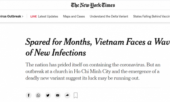 New York Times: 'Việt Nam hết may mắn trong chống dịch'