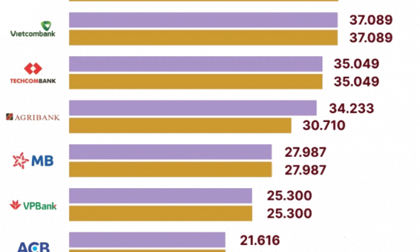 Ngân hàng nào đang dẫn đầu vốn điều lệ