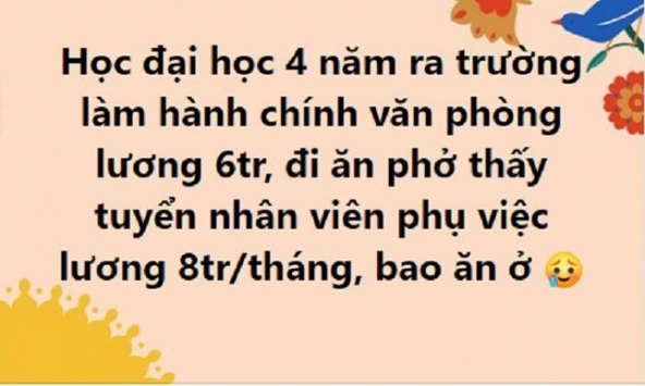 Tranh cãi xung quanh chuyện lương sinh viên mới ra trường và lương nhân viên bán phở, múc nước lèo