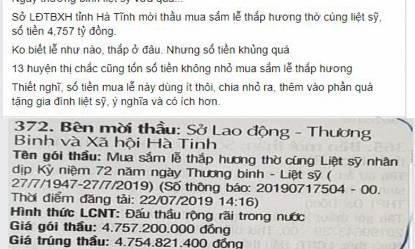 Hà Tĩnh gây sốc khi dùng 5 tỷ đồng cho Lễ thắp hương Liệt sĩ ngày 27/7