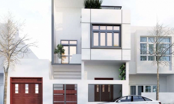 Những mẫu phối cảnh mặt tiền nhà ống 2 tầng đẹp