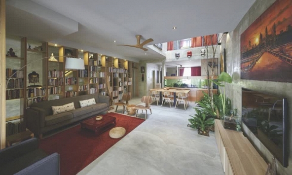 Bất ngờ với căn nhà sơn phết tường bằng xi măng