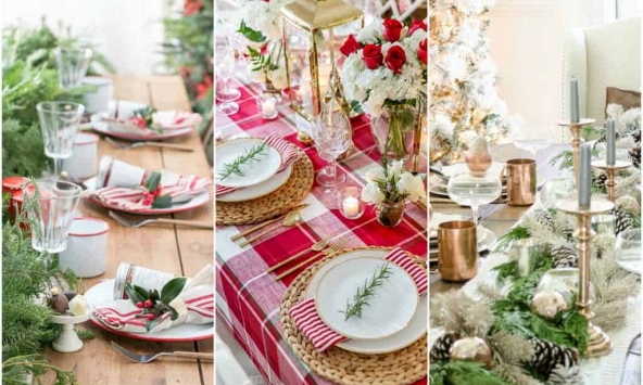 Ấn tượng với cách trang trí bàn tiệc đêm Giáng sinh 