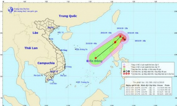 Bão Kalmaegi giật cấp 13 đang tiến vào Biển Đông