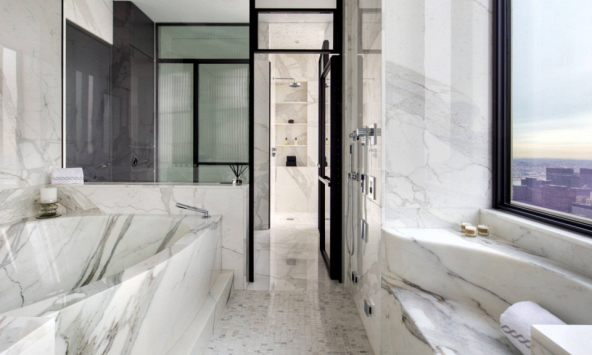 Sử dụng đá ốp giúp nhà vệ sinh, phòng tắm sang chảnh và hiện đại