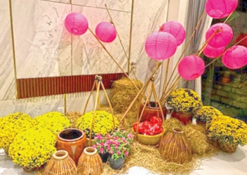 Cách trang trí tiểu cảnh cho nhà để ngày Tết ấm áp