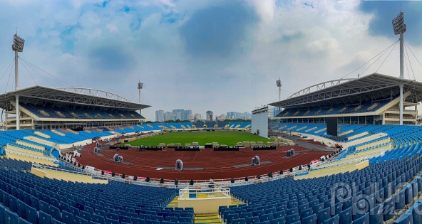 Gấp rút hoàn thiện các hạng mục trên sân Mỹ Đình trước lễ khai mạc SEA Games 31