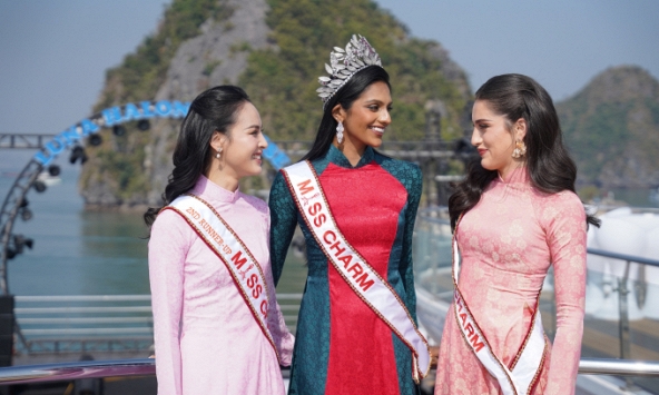 Top 3 Miss Charm 2024 quảng bá du lịch Hạ Long