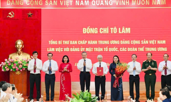 Tổng Bí thư Tô Lâm chủ trì hội nghị thành lập Cơ quan Ủy ban Trung ương Mặt trận Tổ quốc Việt Nam