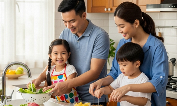 Cha mẹ dạy con thiết lập nền tảng cho một cuộc sống khỏe mạnh